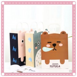 可愛動物圖案手提紙袋 卡通小熊禮品袋 送禮必備小紙袋 可愛動物圖案手提紙袋 卡通小熊禮品袋 送禮必備小紙袋