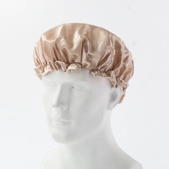 花邊雙層防水浴帽 洗澡必備 廚房必備防油煙帽 浴帽 帽子