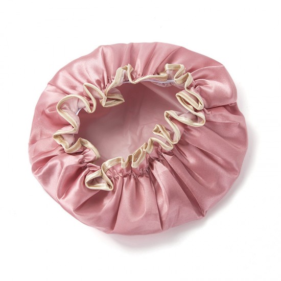 花邊雙層防水浴帽 洗澡必備 廚房必備防油煙帽 浴帽 帽子