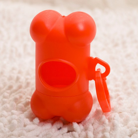 外出遛狗必備寵物垃圾袋 骨頭造型垃圾袋收納器 環保清潔寵物垃圾袋