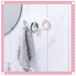 雲朵造型無痕三連掛勾 廚房浴室房間必備門後掛勾 無痕掛勾