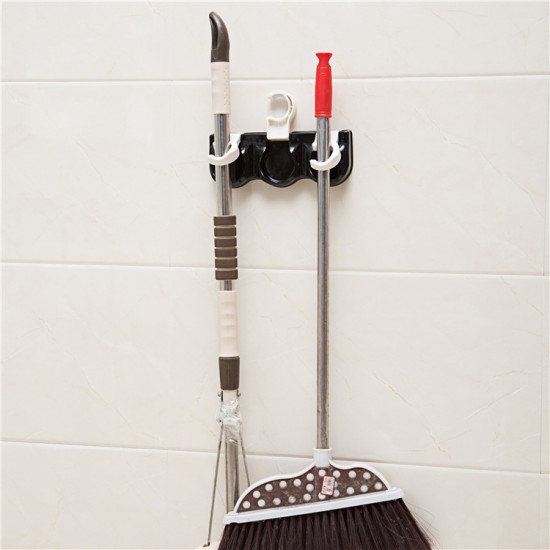 創意多功能收納三連掛勾 雨傘拖把收納架 掃除用品收納掛架 日用品置物架