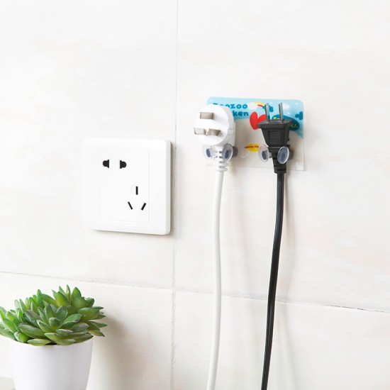 創意卡通電源線收納掛勾 插頭收納架 無痕掛勾