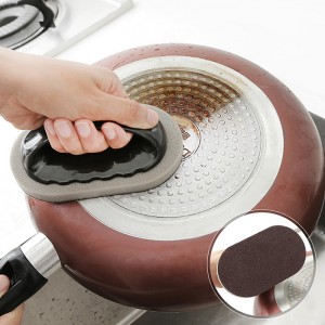 手柄金鋼砂海綿洗鍋刷 廚房去污清潔刷 魔力海綿刷