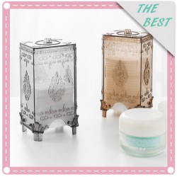 創意歐式化妝棉收納盒 時尚透明桌面化妝棉盒