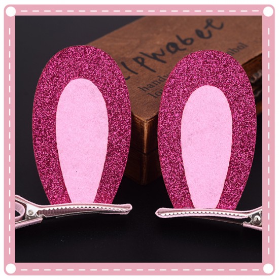 萬聖節必備 兒童兔耳朵髮夾 化裝舞會派對耳朵造型髮夾 頭飾