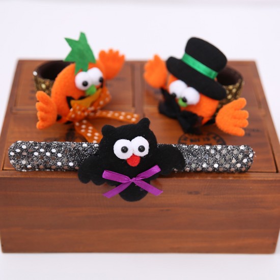 萬聖節必備 拍拍圈手環 南瓜蝙蝠造型手環 派對必備禮物