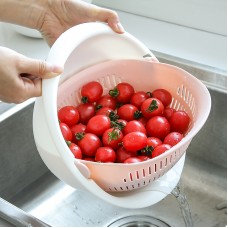 創意雙層塑膠瀝水籃 廚房必備多用途濾水籃 洗米洗菜洗水果必備