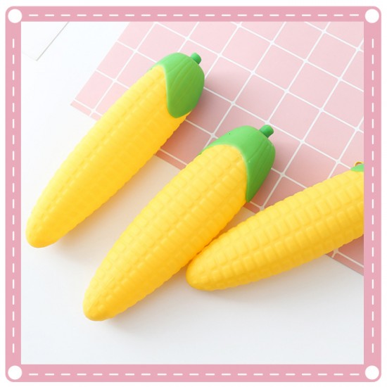 創意玉米造型矽膠筆袋 大容量簡約鉛筆盒 學生必備文具收納袋