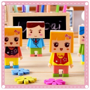 可愛人物削鉛筆器 雙孔附橡皮擦