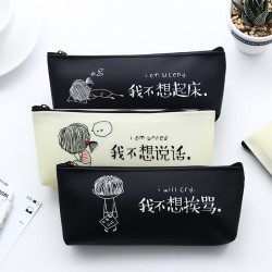 創意搞笑文字筆袋 矽膠鉛筆盒 文具收納袋