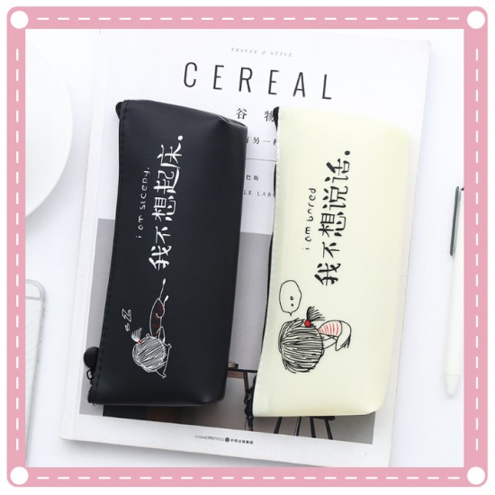 創意搞笑文字筆袋 矽膠鉛筆盒 文具收納袋