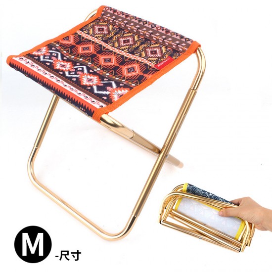 民族風鋁合金折疊椅 戶外必備摺疊小椅子 童軍椅 方便攜帶不占空間 椅子