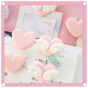 超可愛粉嫩日系愛心夾子 裝飾文具夾 學生文件夾
