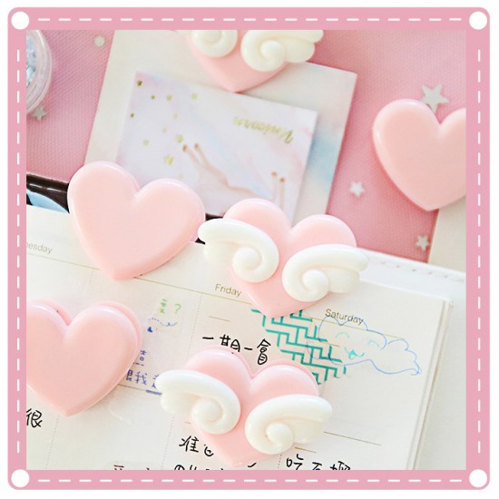 超可愛粉嫩日系愛心夾子 裝飾文具夾 學生文件夾
