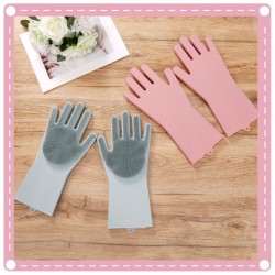 防滑耐磨矽膠廚房洗碗手套 魔術家務必備手套 洗碗刷手套