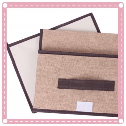 仿棉麻無紡布收納箱2件組 摺疊收納箱 整理箱