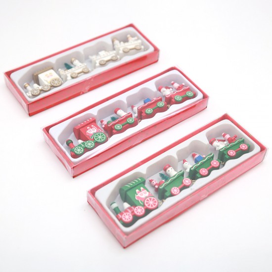 聖誕節必備 木質聖誕小火車 聖誕氣氛裝飾用品