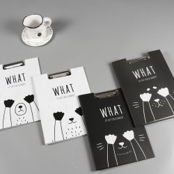 可愛動物矇眼A4板夾 小清新雙面板夾 學生資料夾