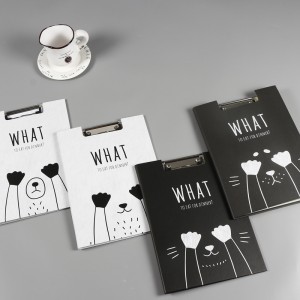 可愛動物矇眼A4板夾 小清新雙面板夾 學生資料夾