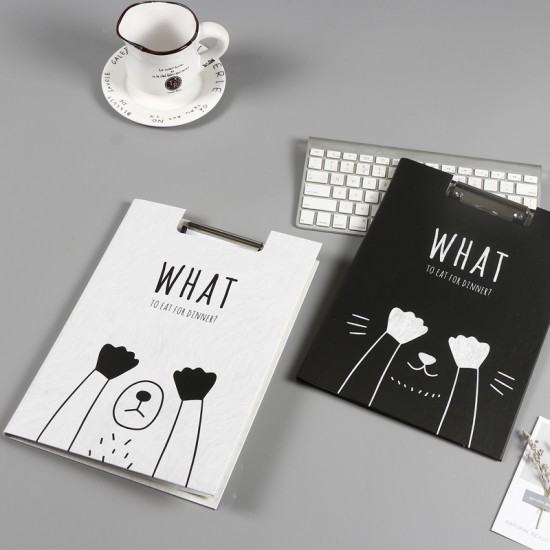 可愛動物矇眼A4板夾 小清新雙面板夾 學生資料夾