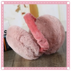 素色漢堡摺疊保暖耳罩 冬季禦寒毛絨耳罩