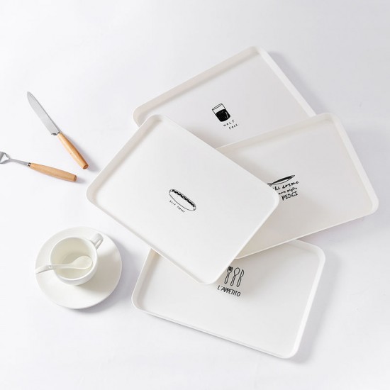 簡約北歐風長方形托盤 創意居家早餐盤 端盤 茶盤 點心托盤