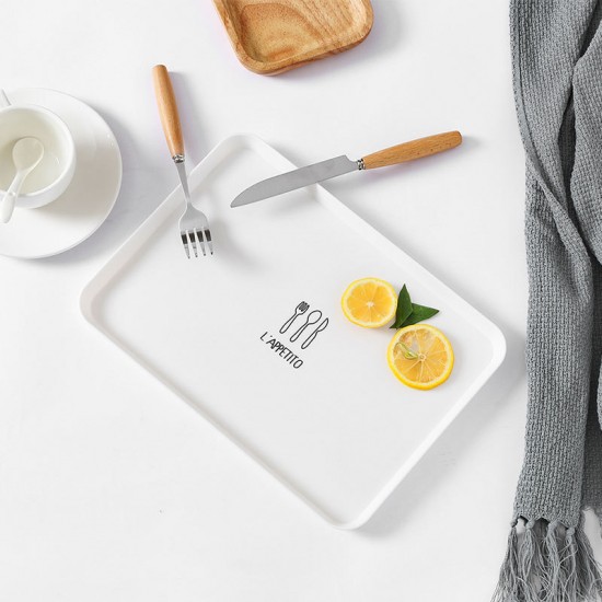 簡約北歐風長方形托盤 創意居家早餐盤 端盤 茶盤 點心托盤