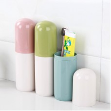 創意藥丸造型牙刷牙膏收納盒 旅行必備牙刷盒 漱口杯