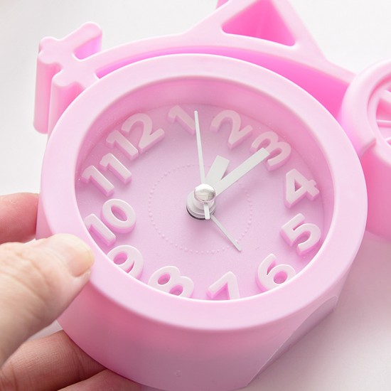 簡約創意自行車造型小鬧鐘 超可愛桌面時鐘 臥室床頭鬧鐘