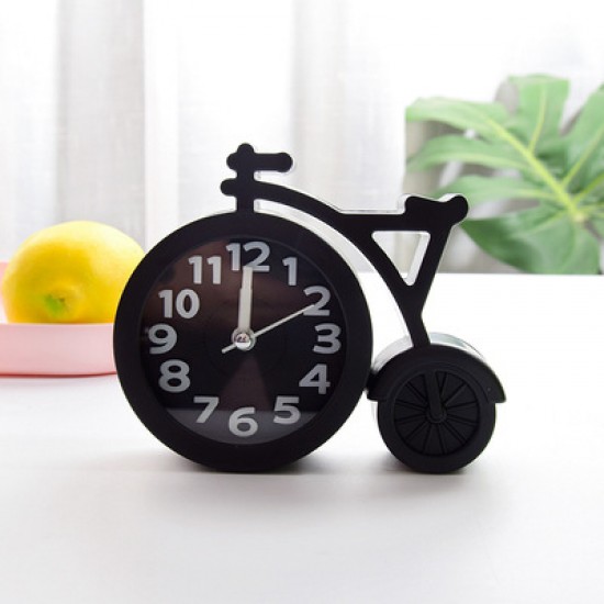 簡約創意自行車造型小鬧鐘 超可愛桌面時鐘 臥室床頭鬧鐘