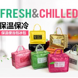 戶外防水保溫野餐包 亮面便當袋 外出旅行必備保溫保冷袋