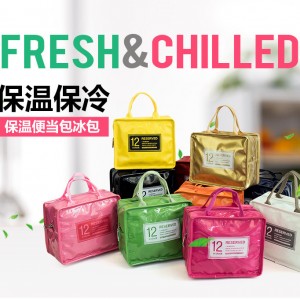 戶外防水保溫野餐包 亮面便當袋 外出旅行必備保溫保冷袋