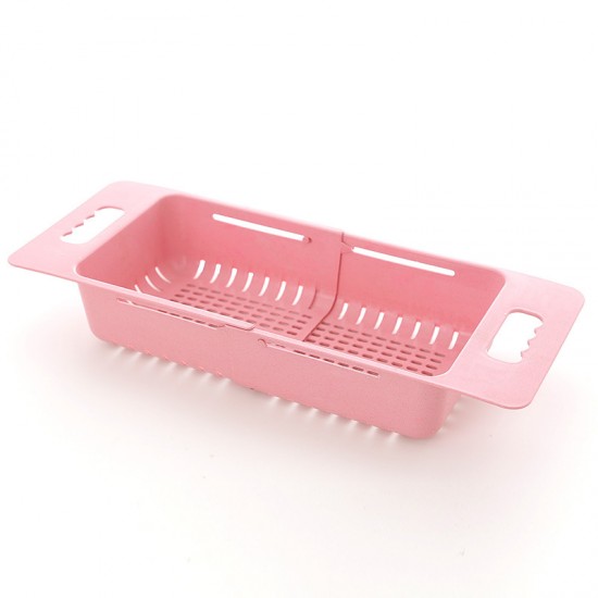 廚房水槽碗筷收納瀝水架 可伸縮瀝水籃 蔬菜置物架