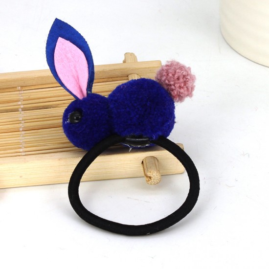 可愛毛絨立體小兔子髮夾髮圈 創意立體髮飾