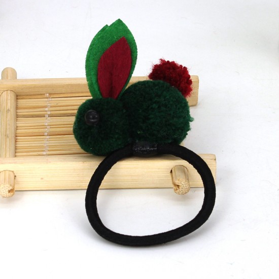 可愛毛絨立體小兔子髮夾髮圈 創意立體髮飾