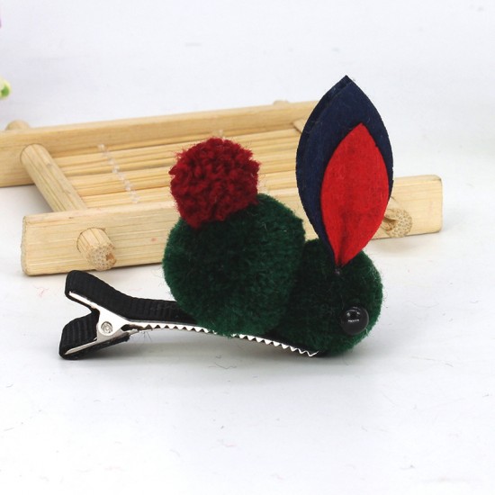 可愛毛絨立體小兔子髮夾髮圈 創意立體髮飾