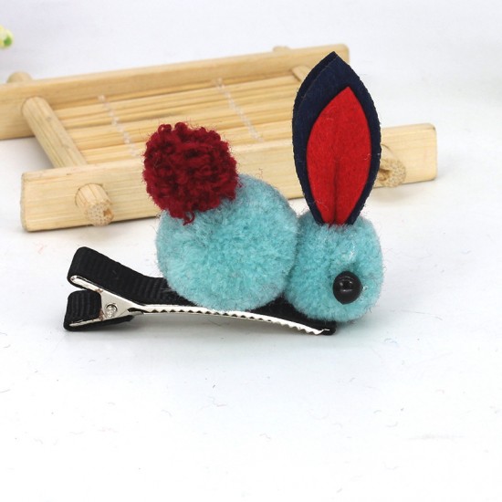 可愛毛絨立體小兔子髮夾髮圈 創意立體髮飾
