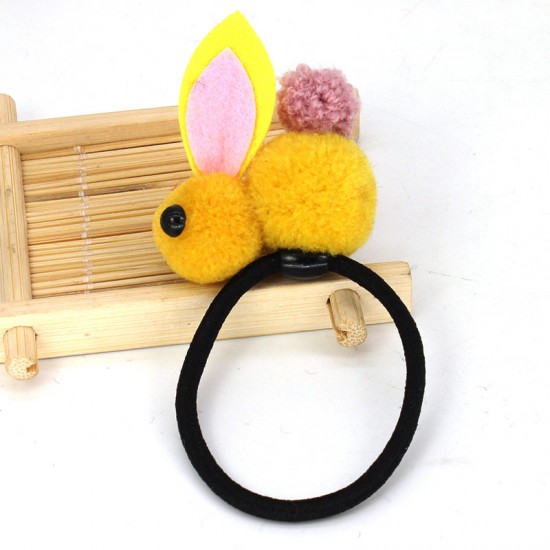 可愛毛絨立體小兔子髮夾髮圈 創意立體髮飾