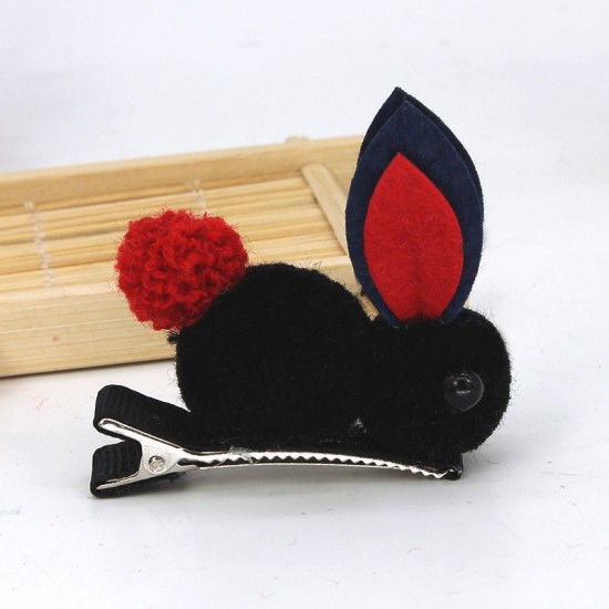 可愛毛絨立體小兔子髮夾髮圈 創意立體髮飾
