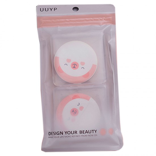 可愛小熊氣墊粉餅 盒裝粉底BB霜專用 化妝必備彩裝工具 粉撲