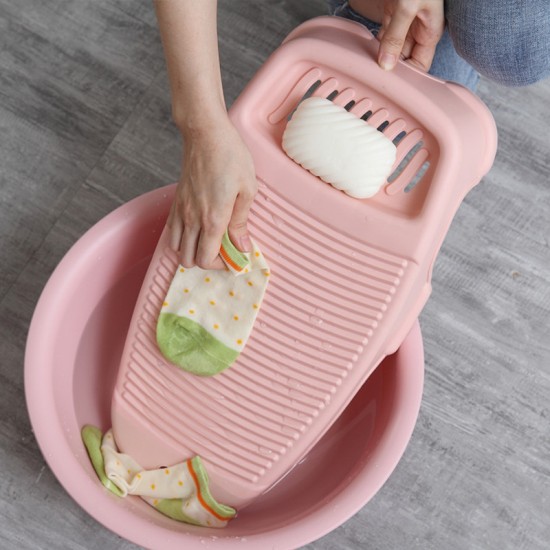 塑膠可掛式洗衣板 固定防滑搓衣板 簡約素色洗衣板