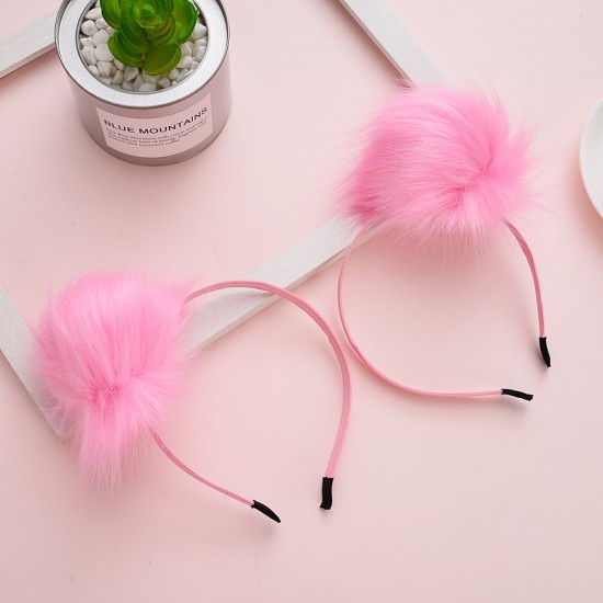 創意大毛球髮箍 少女可愛毛球髮箍 頭飾