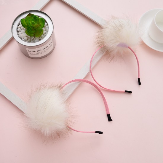 創意大毛球髮箍 少女可愛毛球髮箍 頭飾