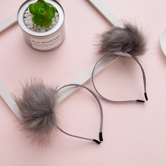 創意大毛球髮箍 少女可愛毛球髮箍 頭飾