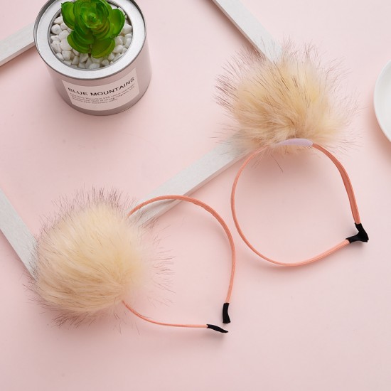 創意大毛球髮箍 少女可愛毛球髮箍 頭飾