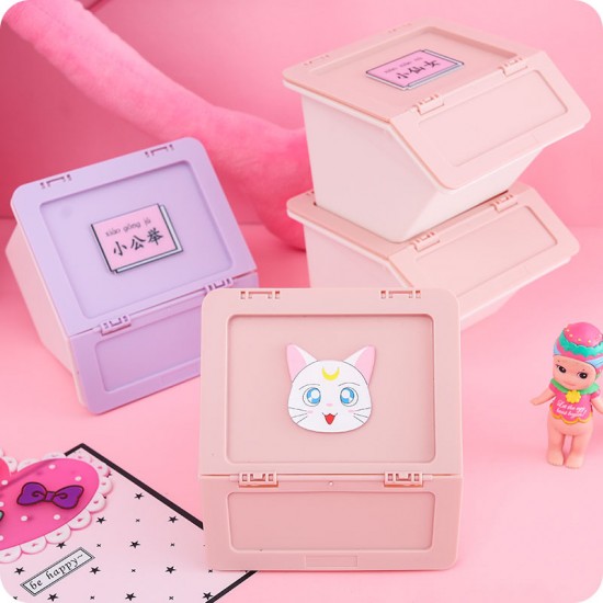 創意桌面化妝品收納盒 口紅首飾文具塑膠置物盒