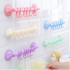 強力吸盤鎖扣式6連掛勾 廚房浴室必備多功能無痕掛勾 免鑽孔