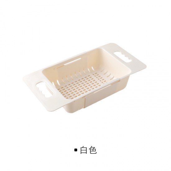 廚房水槽碗筷收納瀝水架 可伸縮瀝水籃 蔬菜置物架