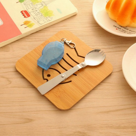 創意折疊餐具湯匙 304不銹鋼折疊勺叉 方便攜帶餐具組